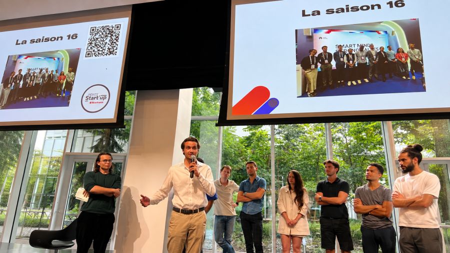 François-Melchior Le Tourneau präsentiert Salacia zum Auftakt der Promotion 15 von Pépite Start’up Île-de-France.
